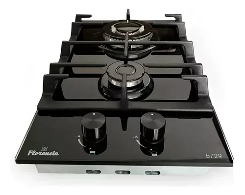Anafe Vidrio FLORENCIA 2 Hornallas Multigas 6729 Negro