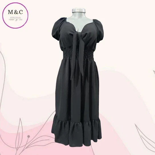Vestido Talla Mediana estilo campesino liso 4