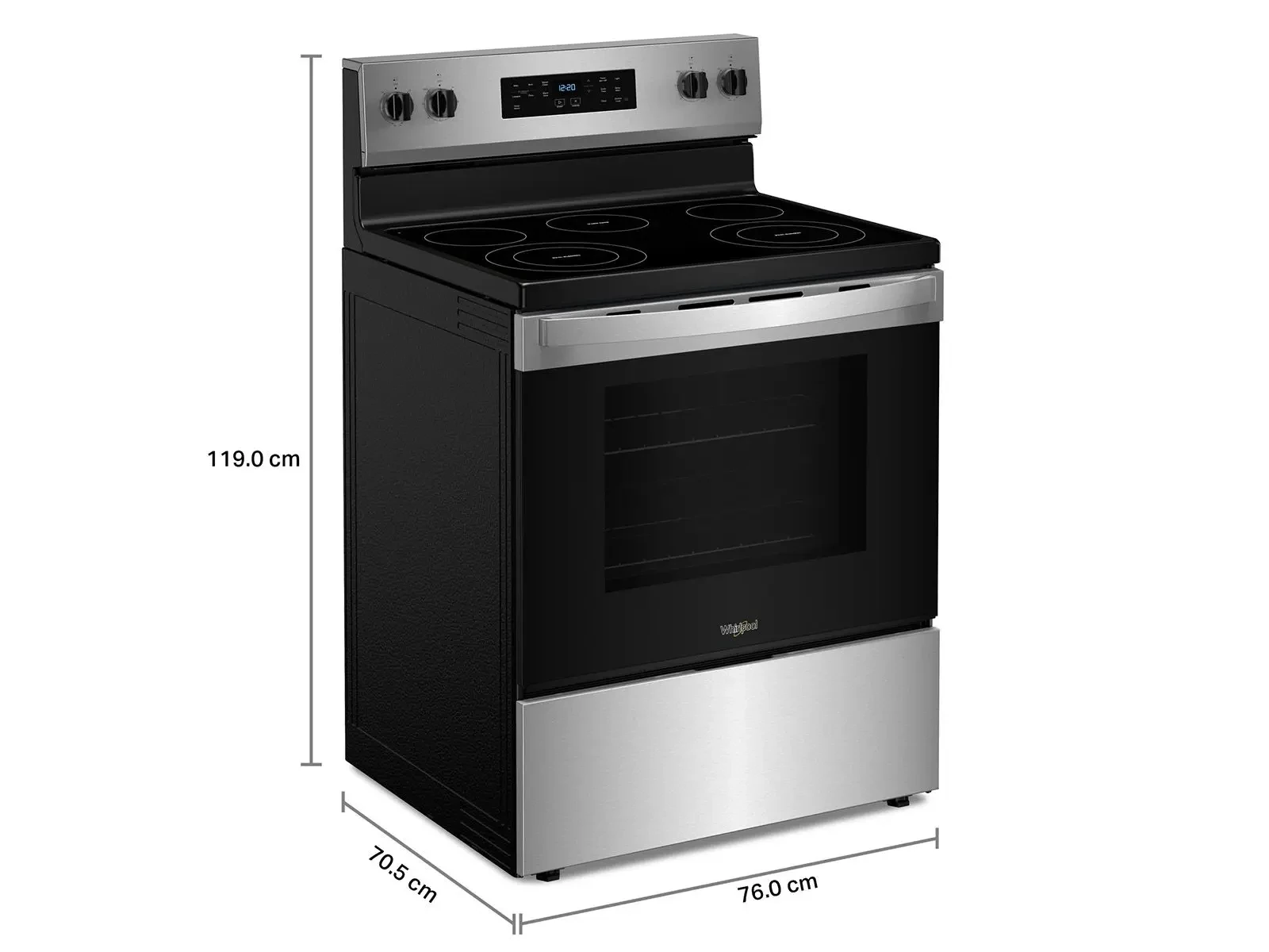 ESTUFA WIRLPHOOL ELÉCTRICA DE 30", ACERO 2