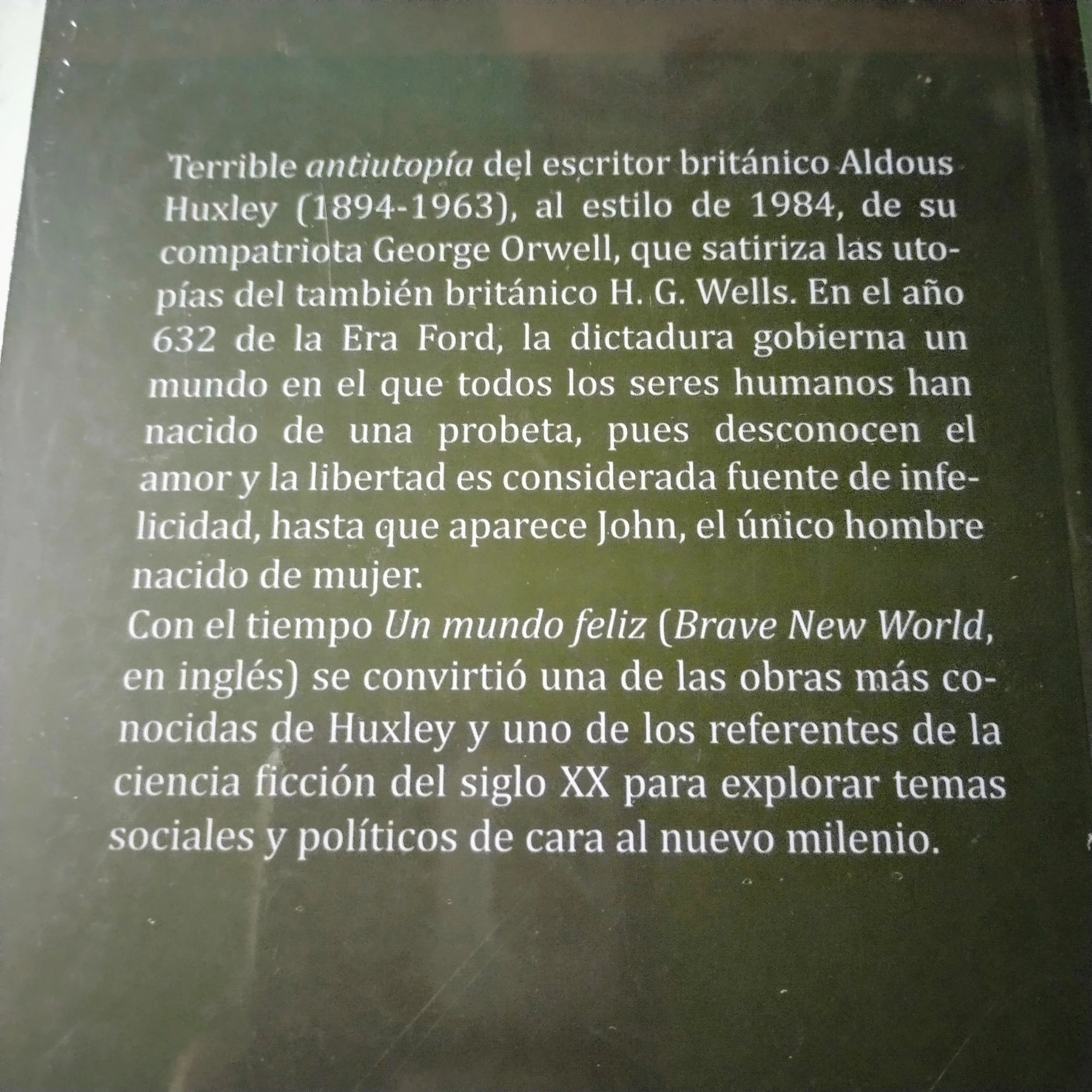 Un mundo feliz, Aldous Huxley, nuevo  2
