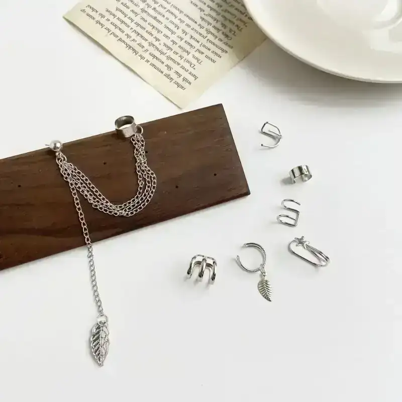 Set x7 Ear Cuff Lenna Plateados REF: B31 2