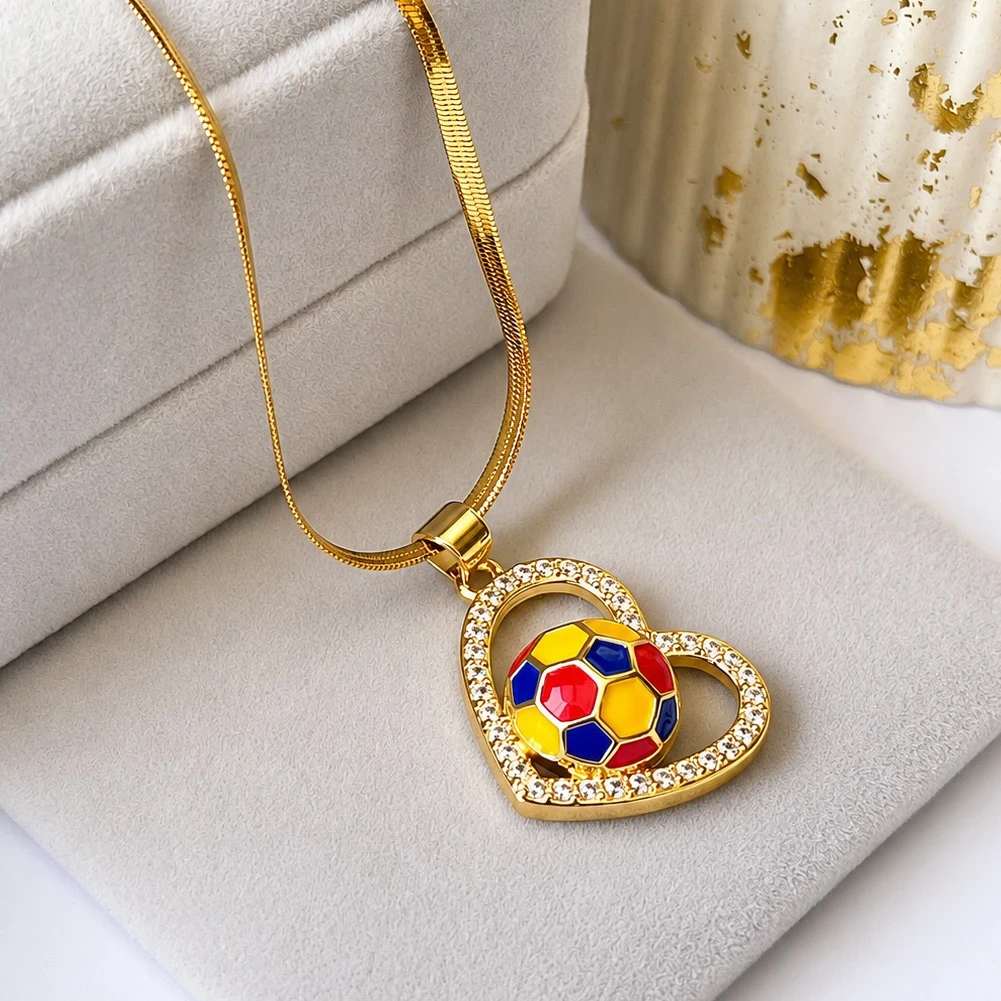 CADENA CORAZON BALON TRICOLOR 