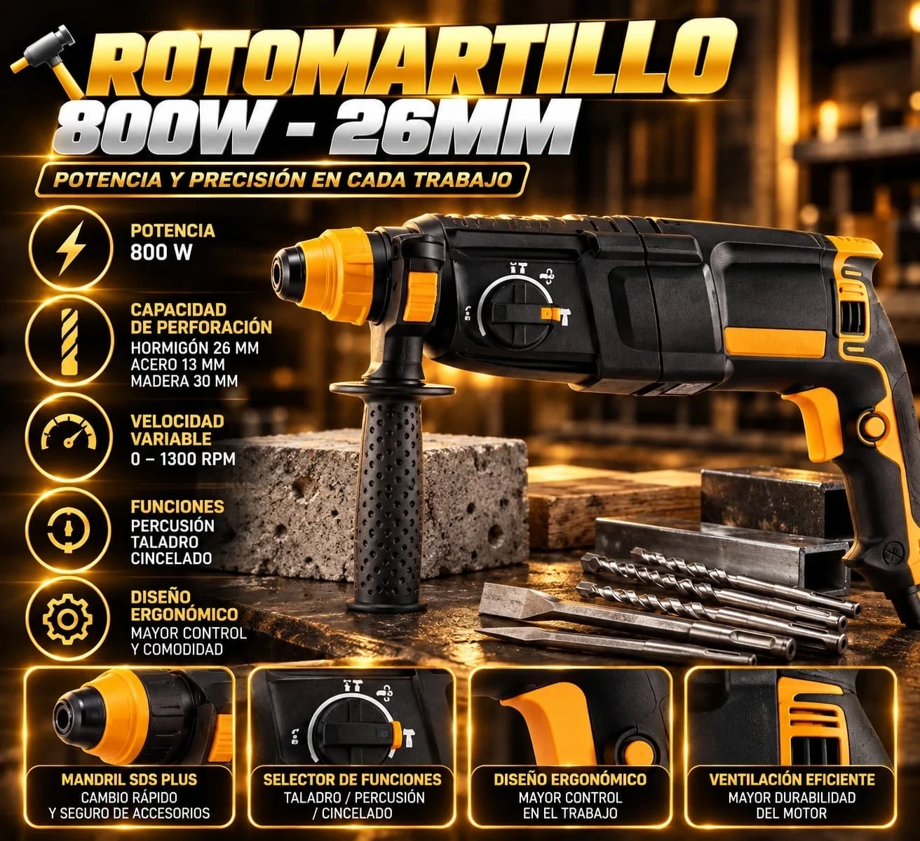ROTOMARTILLO 850 W – 26 MM ORYX