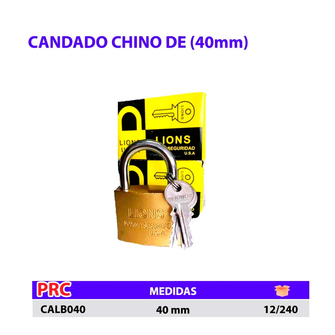 CANDADO chino ECO LL,PLA 40 mm **