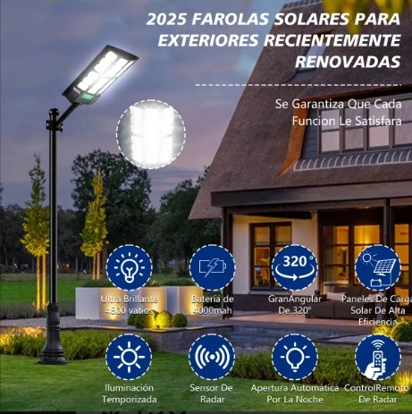 Lámpara Led Solar Exterior Luminaria Suburbanas 288led 5000w 7