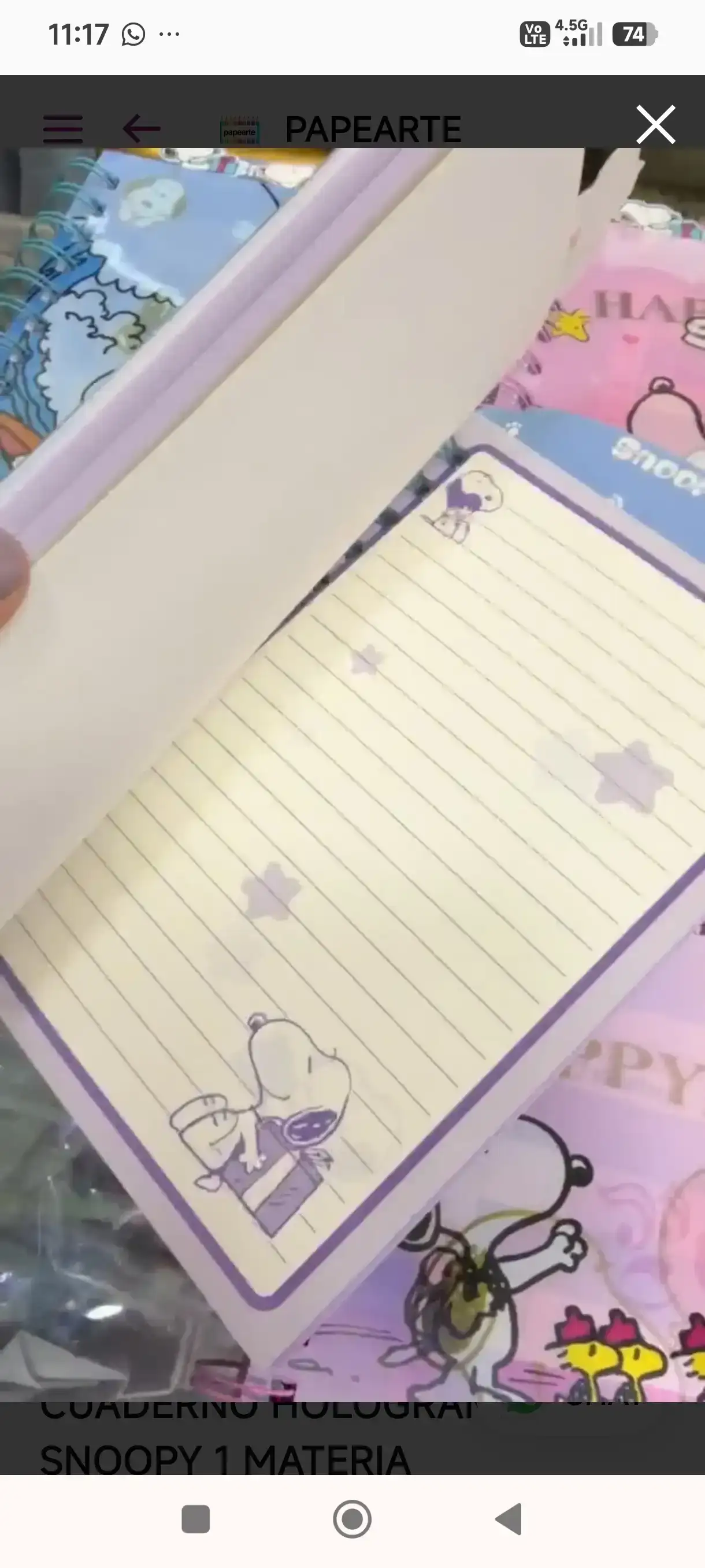 Agenda Snoopy Holograma  3