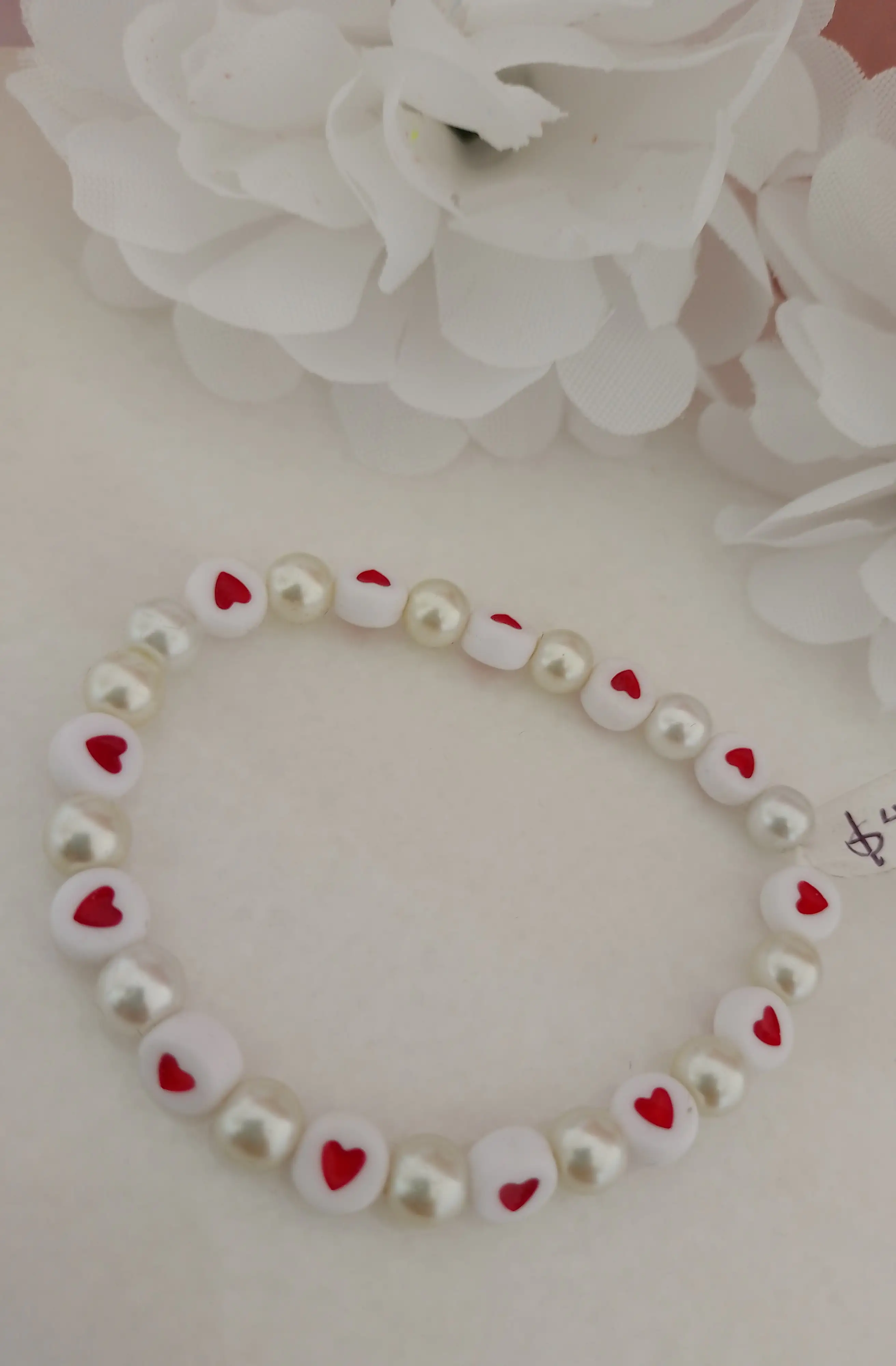 Pulsera perla y corazón 