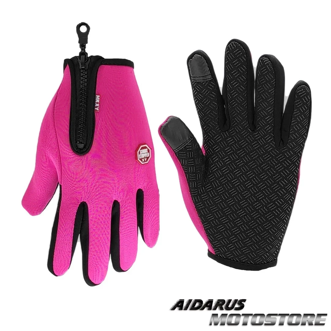 GUANTES ROSADOS CON CIERRE