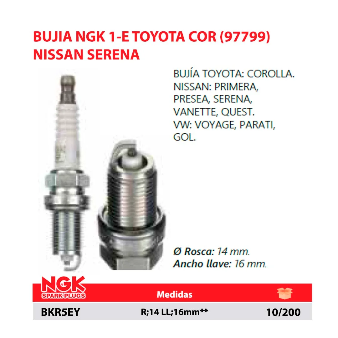 BUJIA NGK 1-E TOYOTA COR (97799) NISSAN SERENA R;14 LL;16mm**