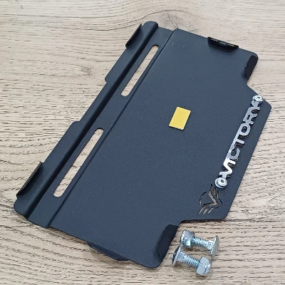 Victory / MRX porta placa con tornillos ocultos acero negro logo 3d cromado ML