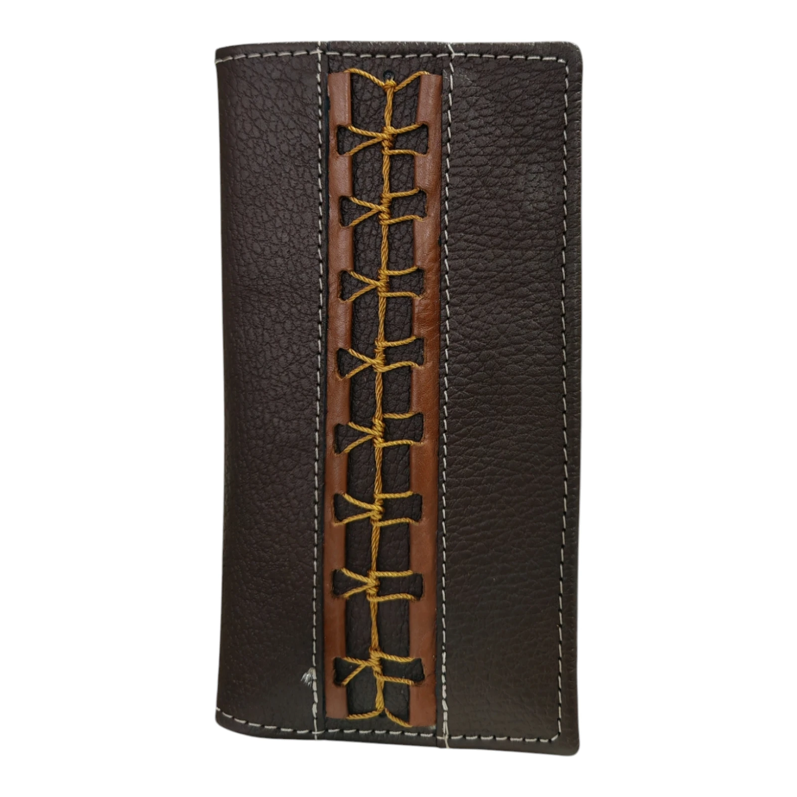 Billetera estilo tejana cuero cafe croshkid