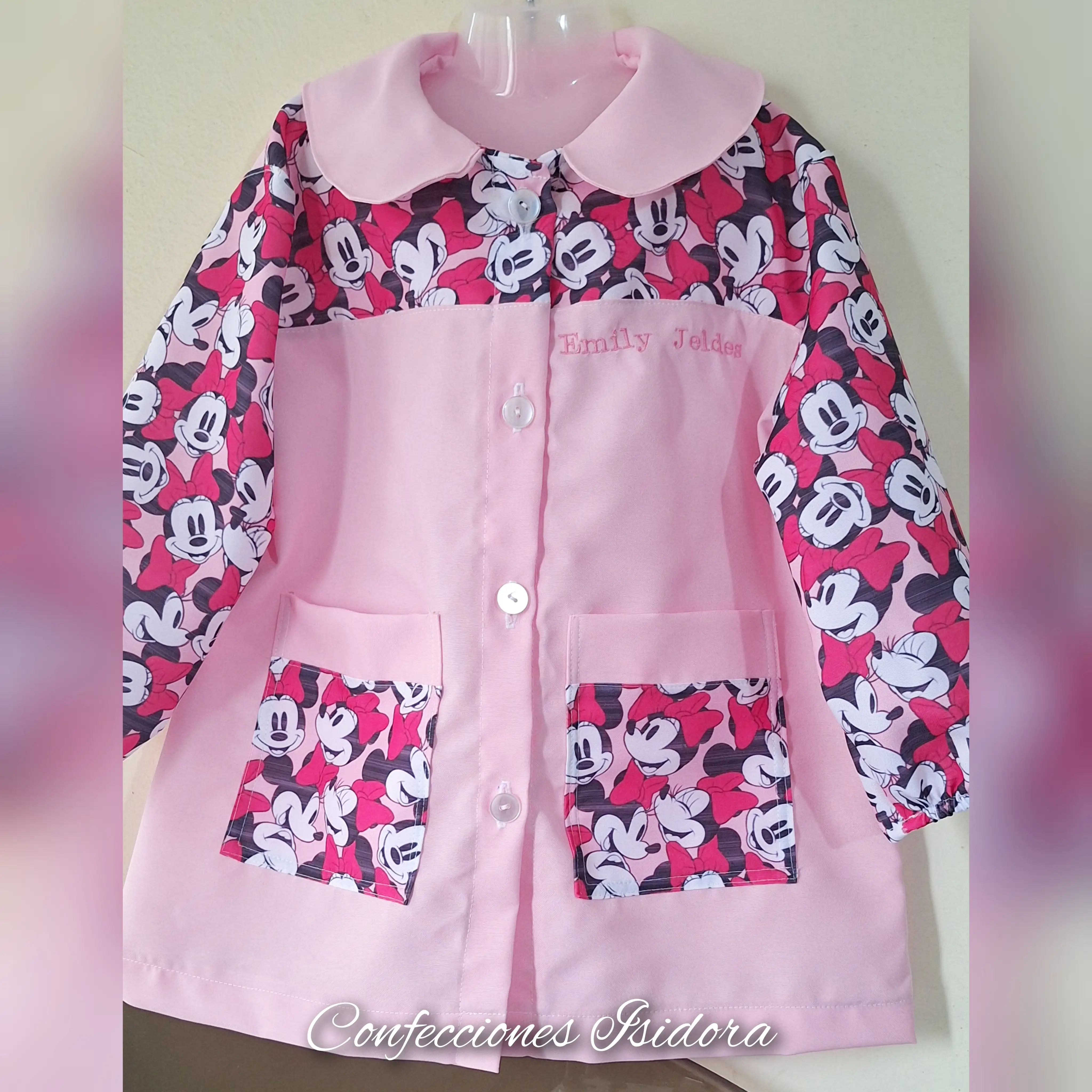 Delantal minnie , rosado