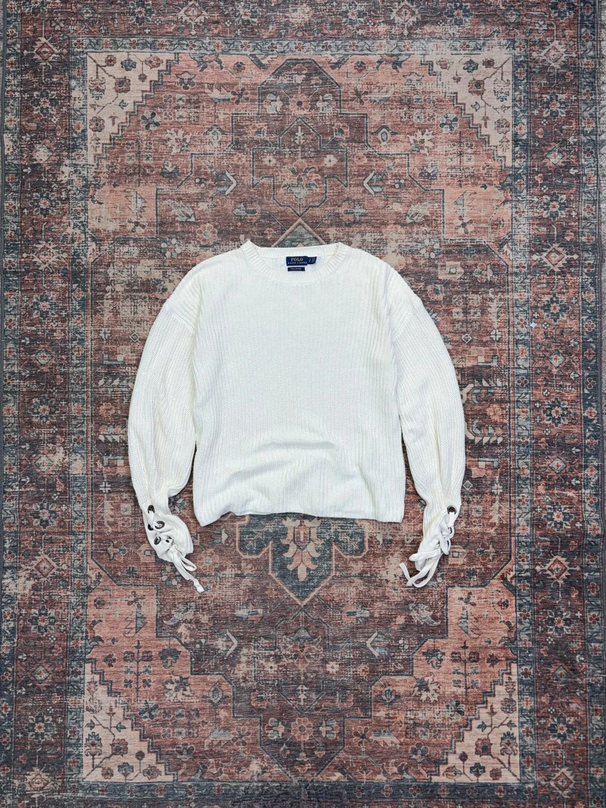 POLO RALPH LAUREN LACE-UP CUFF SWEATER 3