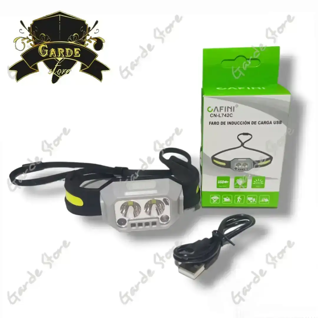 Linterna frontal con sensor y luces de tránsito. 