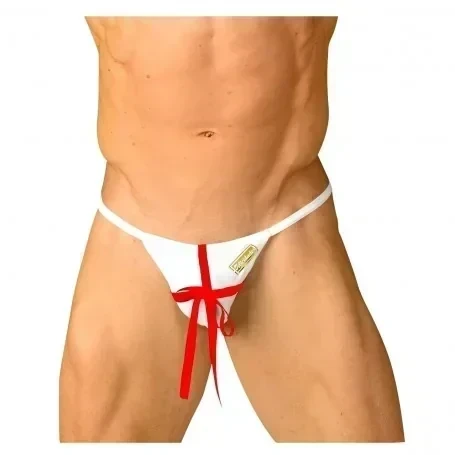 Colaless Masculina Blanca Cinta de Regalo Pasionel