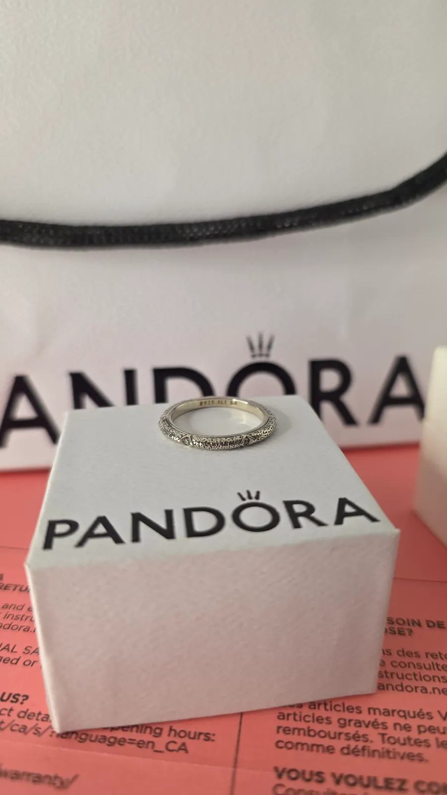PANDORA ME Texture & Stones silver ring