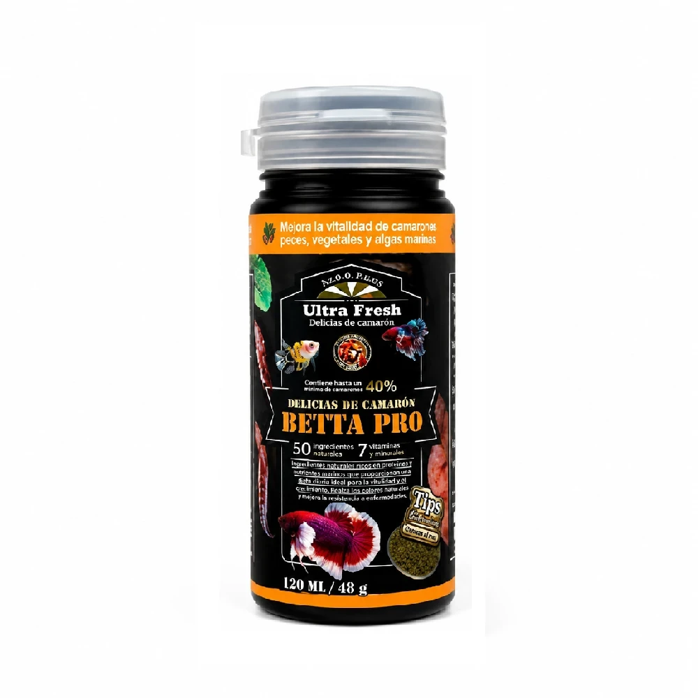 Alimento granulado flotante para peces betta - Betta Pro Ultra Fresh x 48 gramos 