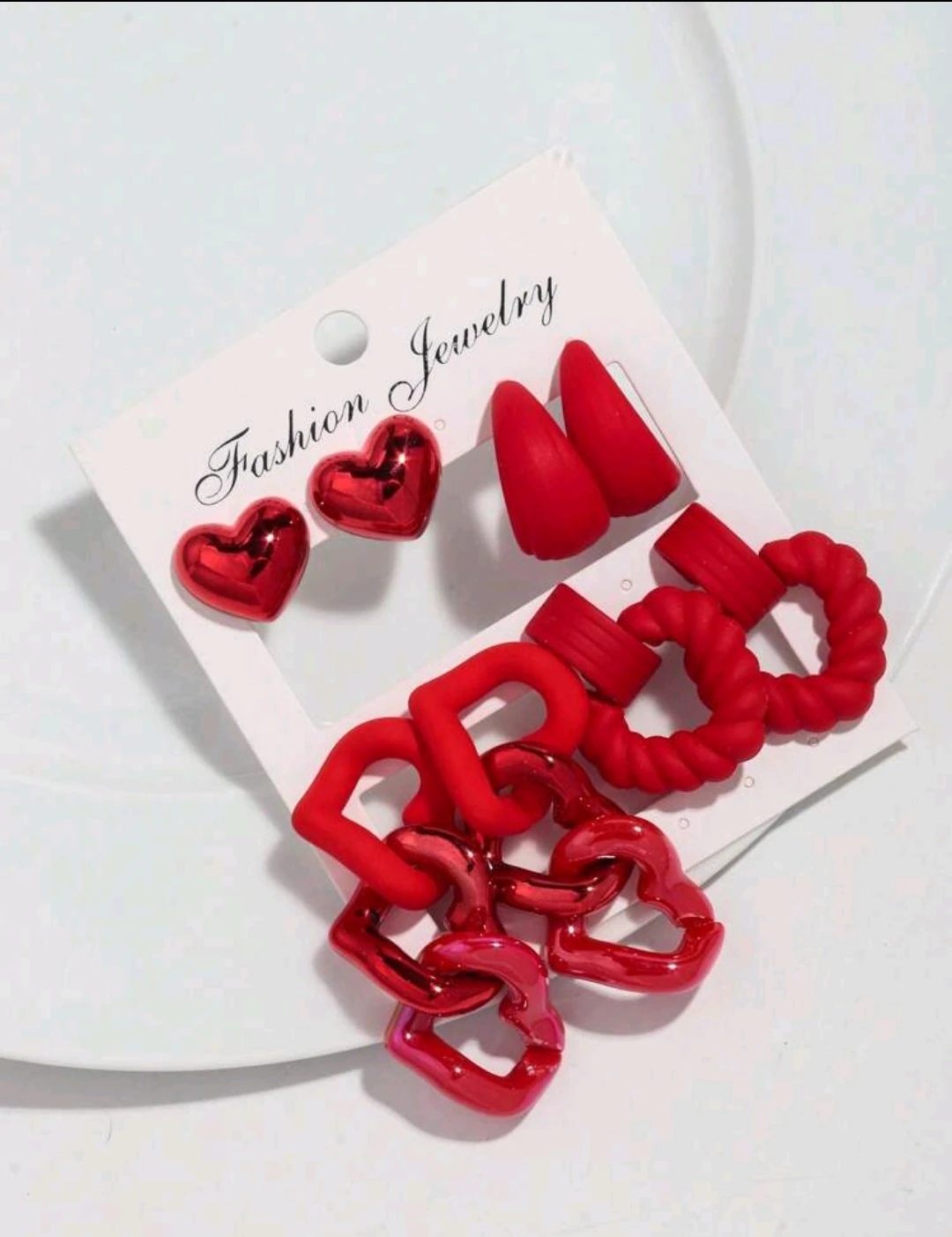 Set de aretes rojos 2
