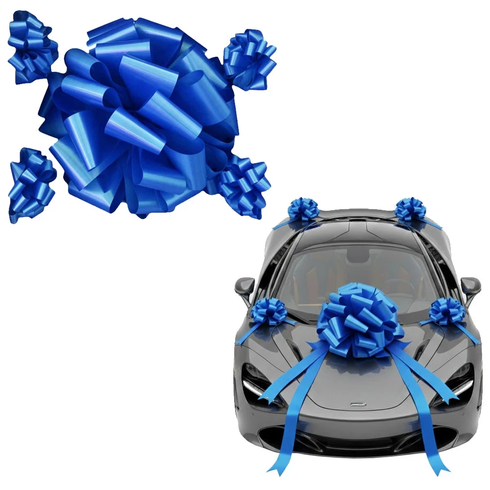 Moño para auto azul