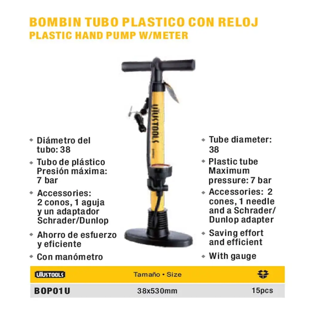 INFLADOR Amarillo C/BOMBIN RELOJ Plast UYUST 38X530