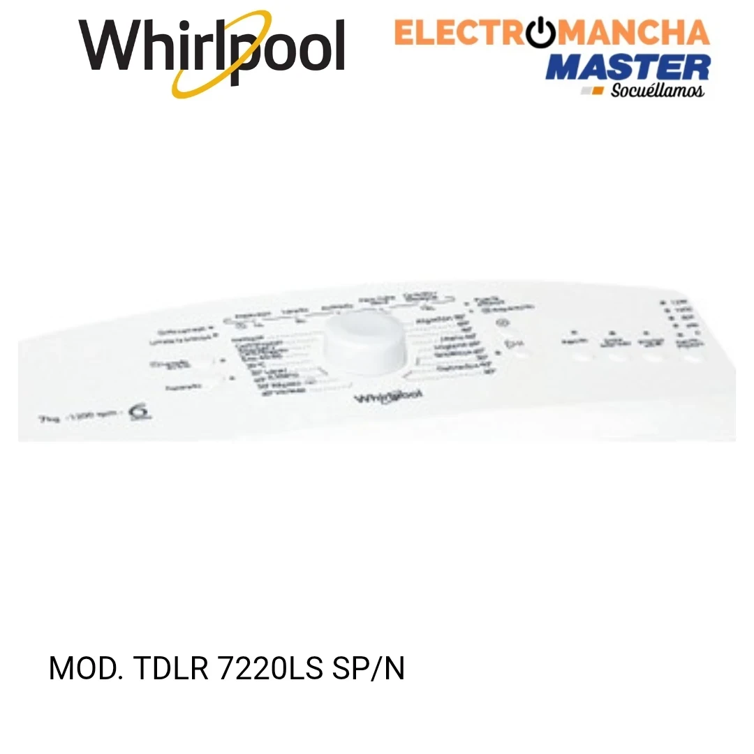 LAVADORA CARGA SUPERIOR WHIRLPOOL TDLR7220LS SP/N  7 KG. 1200 RPM. 4