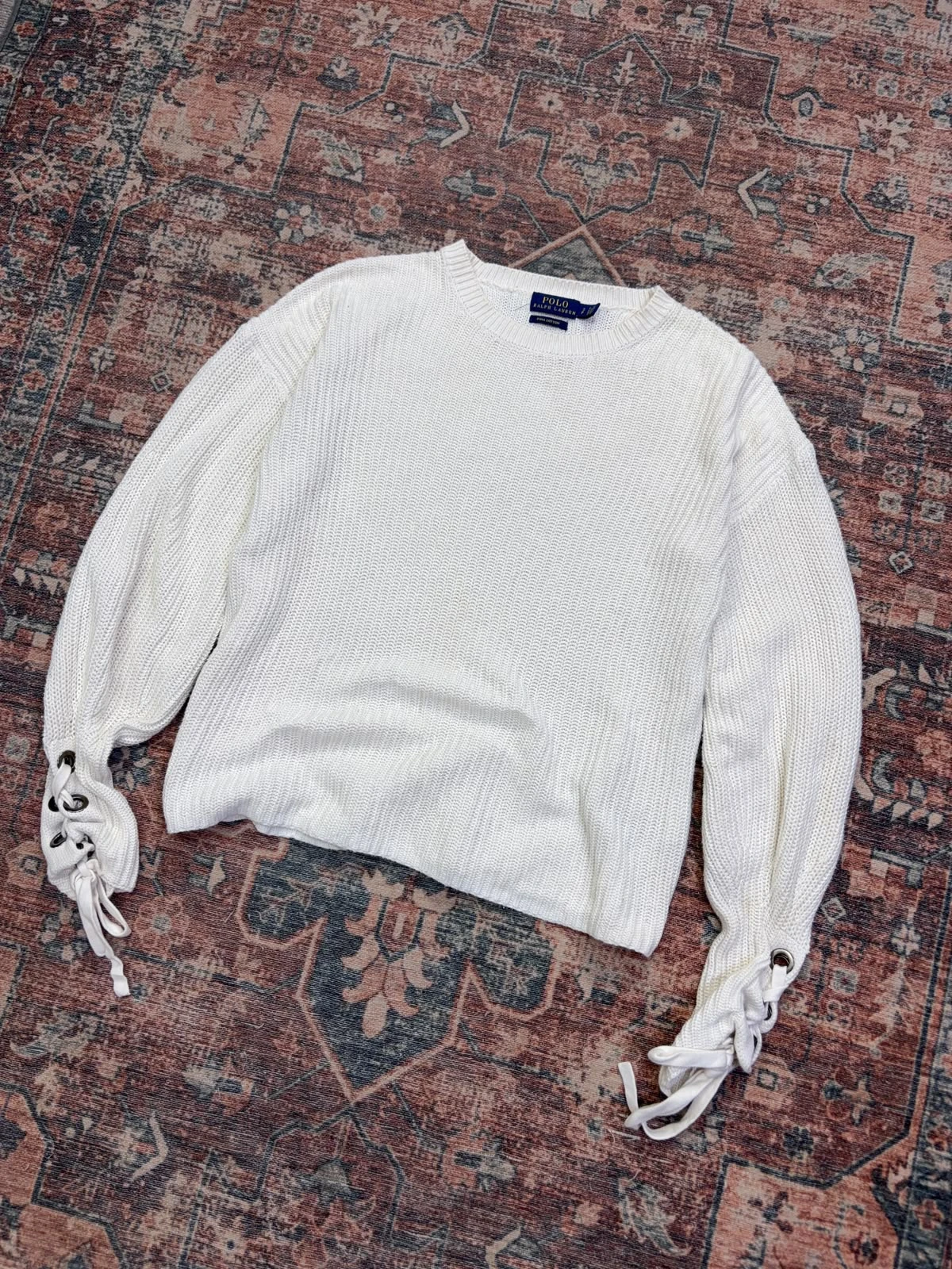 POLO RALPH LAUREN LACE-UP CUFF SWEATER 2
