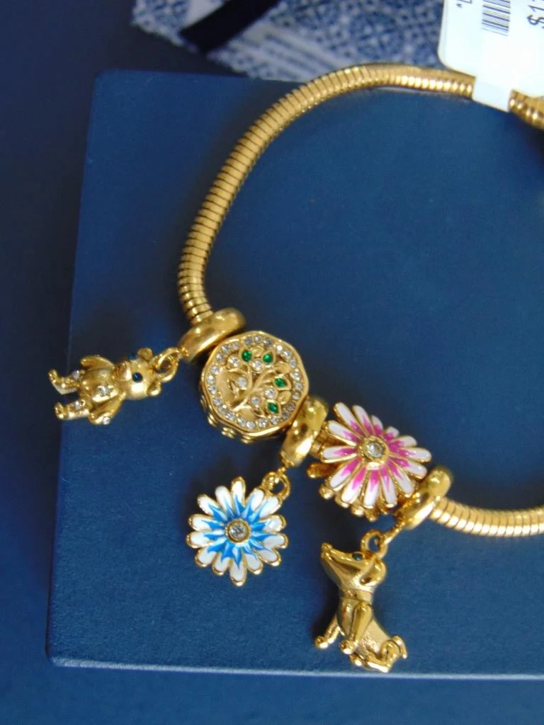 PULSERA ACERO DOR TIPO PANDORA JARDIN 2