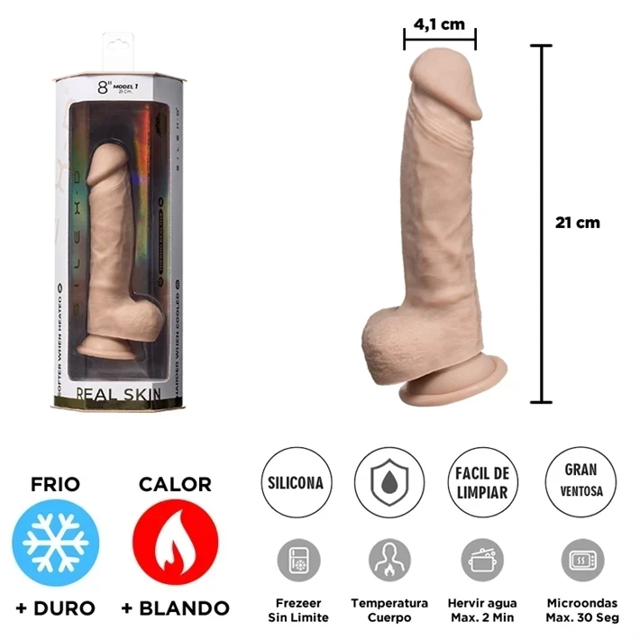 Real Skin Model 1 - Dildo Termoreactivo de Silicona de 20 cm