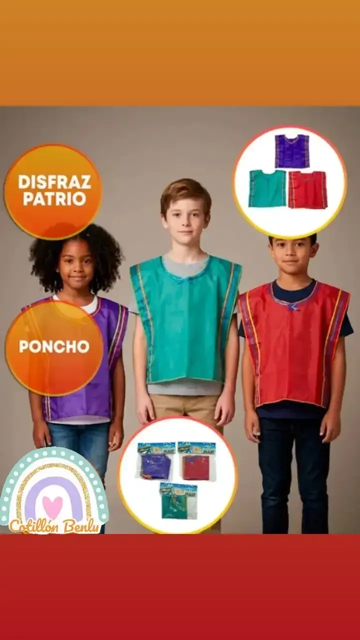 Disfraz patrio poncho coya