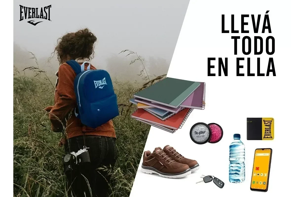 MOCHILA EVERLAST AZUL ESCOLAR 3