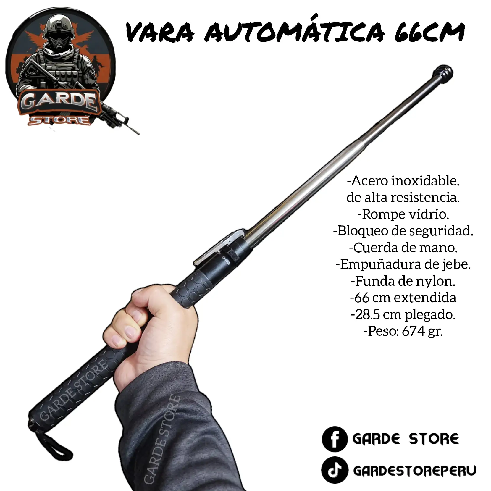 Vara retractil automático 66cm 3