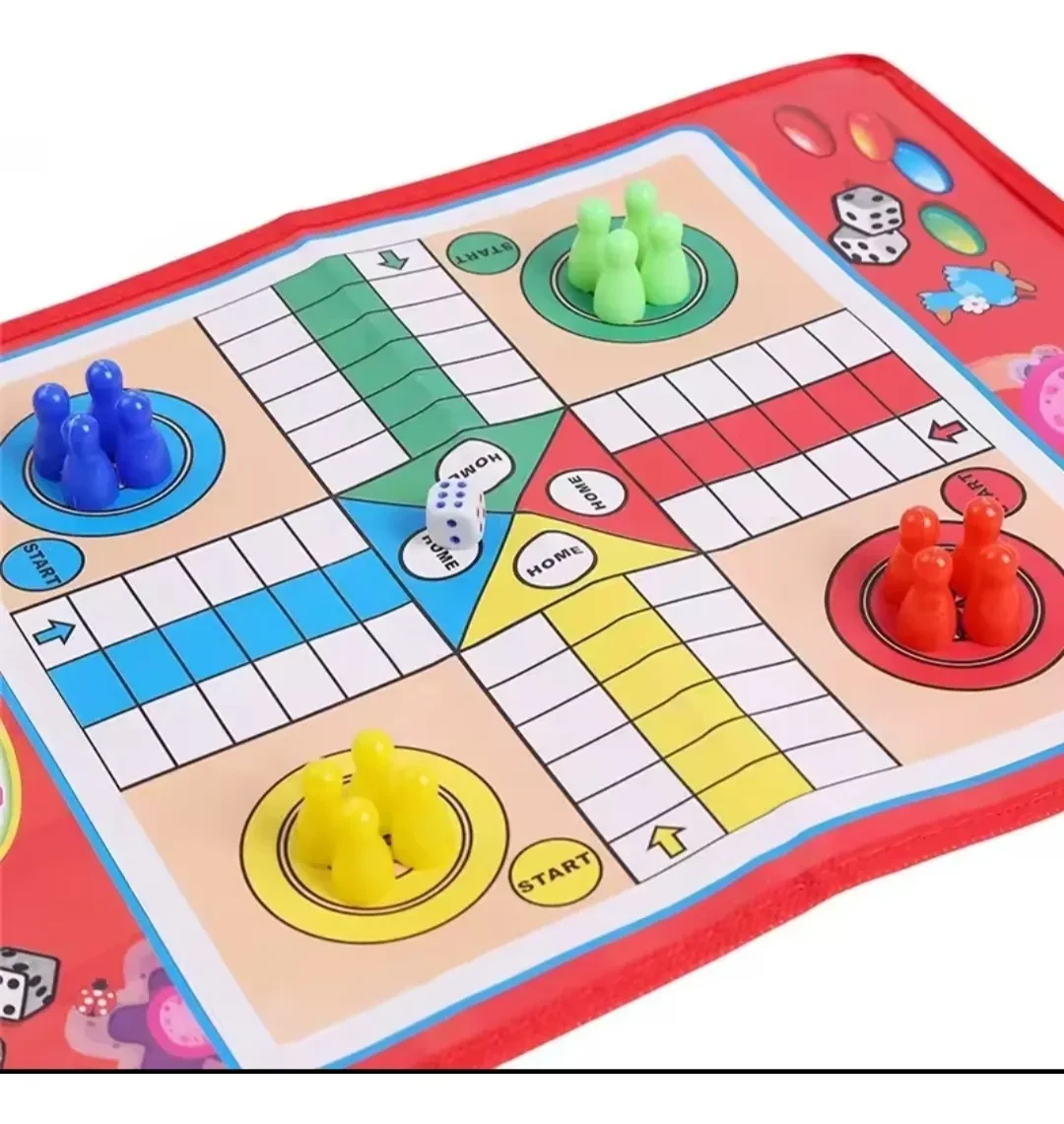 Juego Ludo Confeccionado En Tela Sintética 36 X 26 Cm 2