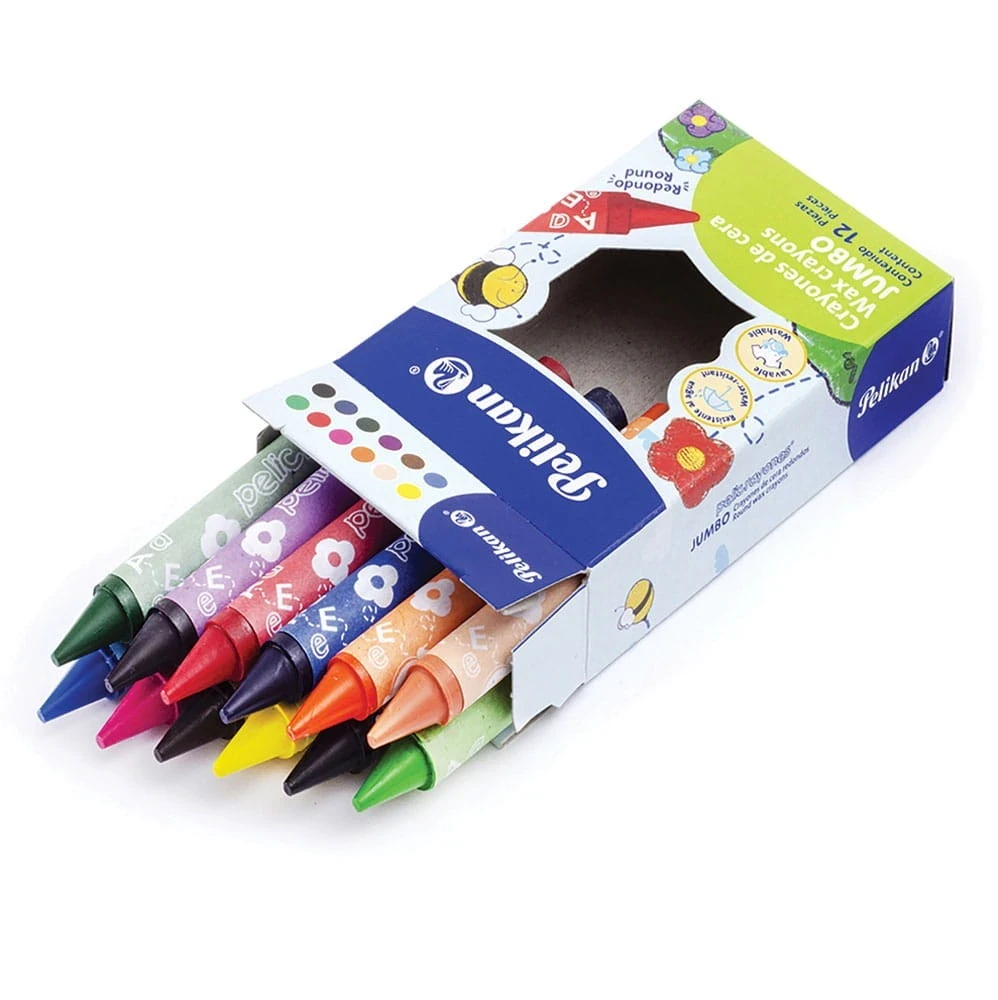 Crayolas pelikan con 12 colores delgadas  redondo 