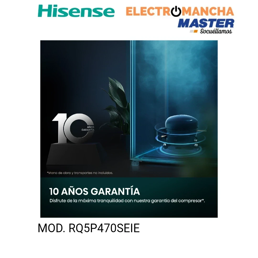 FRIGO AMERICANO HISENSE RQ5P470SEIE 4 PUERTAS INOX 483 LITROS E 10