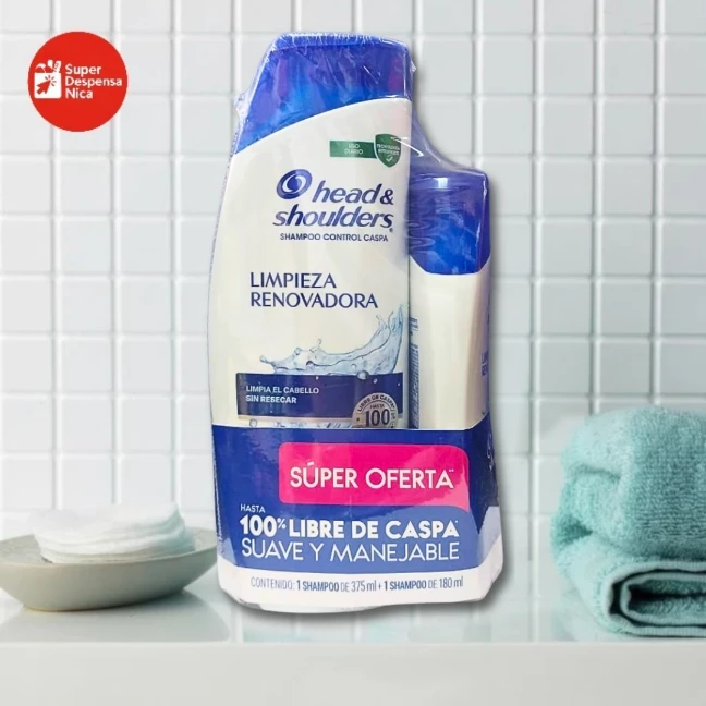 Shampoo Head & Shoulders Limpieza Renovadora 375ml + 180ml