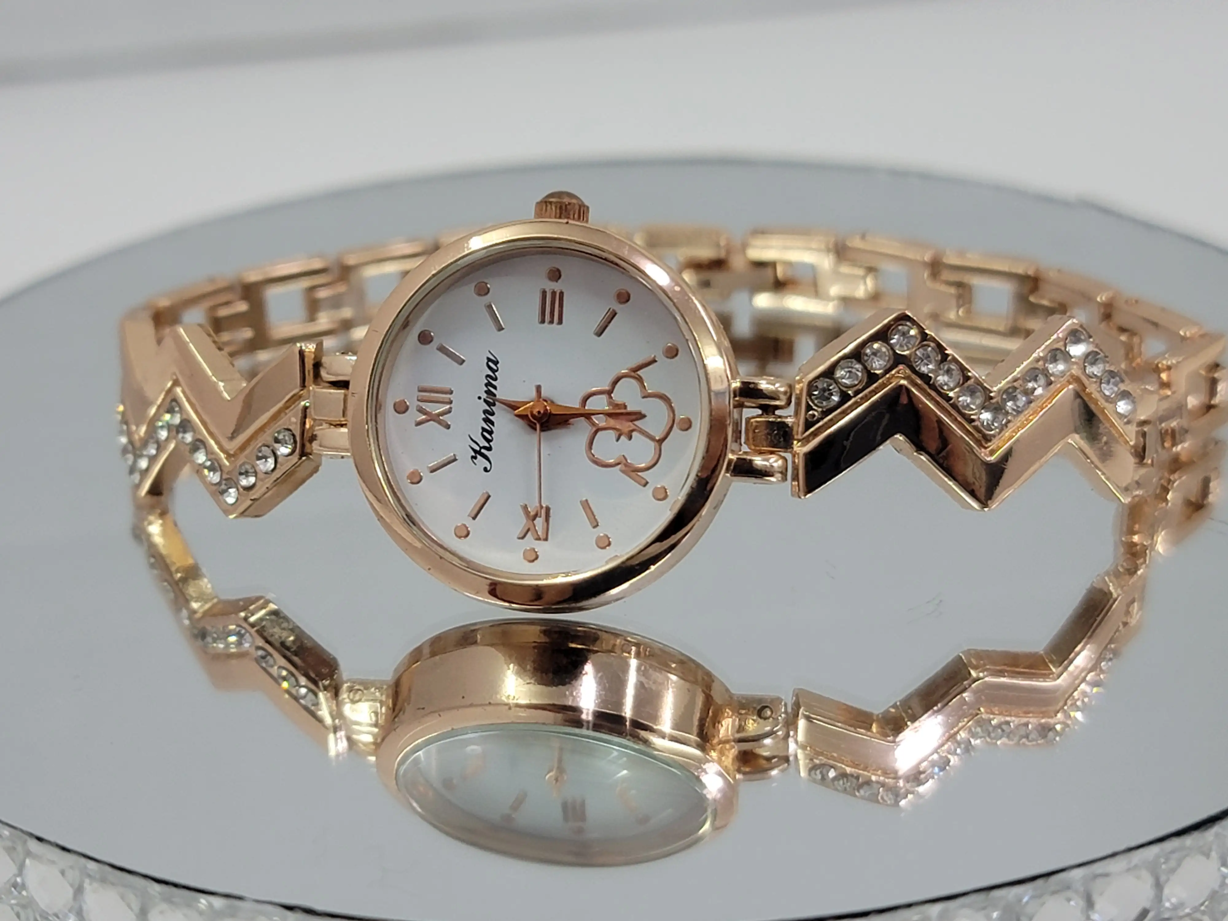Reloj acerado rosado gold 3