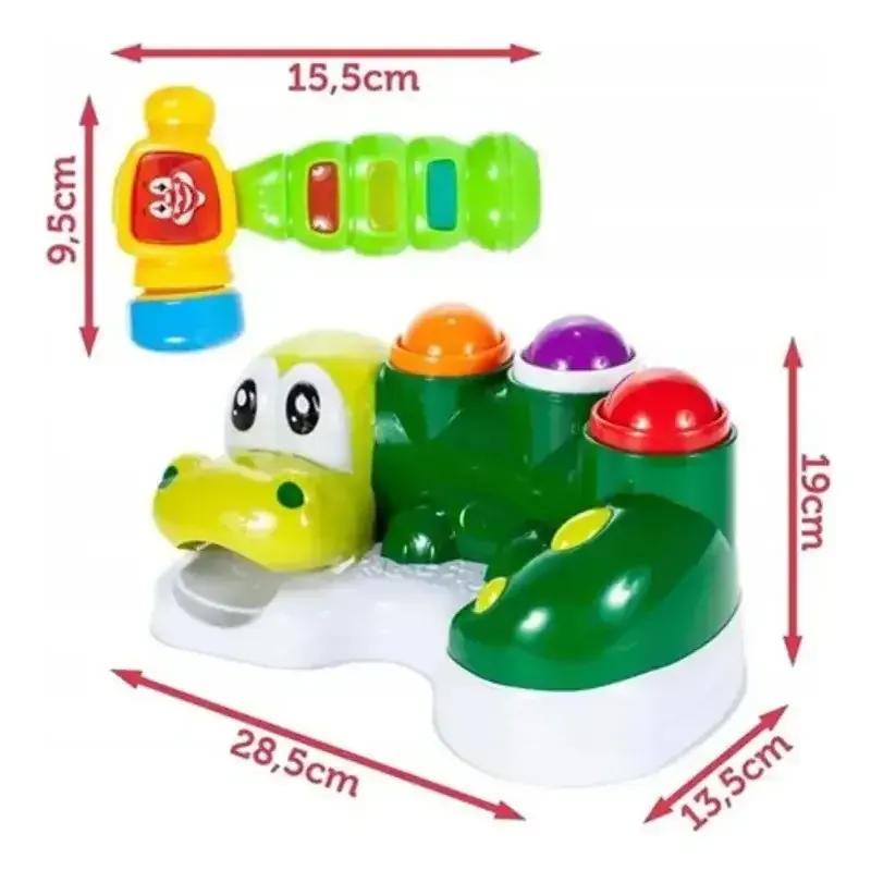 Juguete de estimulación para bebe con martillo musical con luz 2