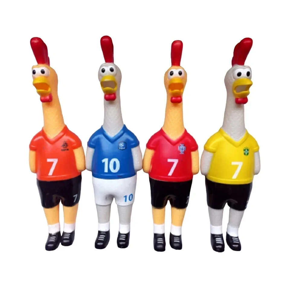 Juguete de goma pollo toy futbolero