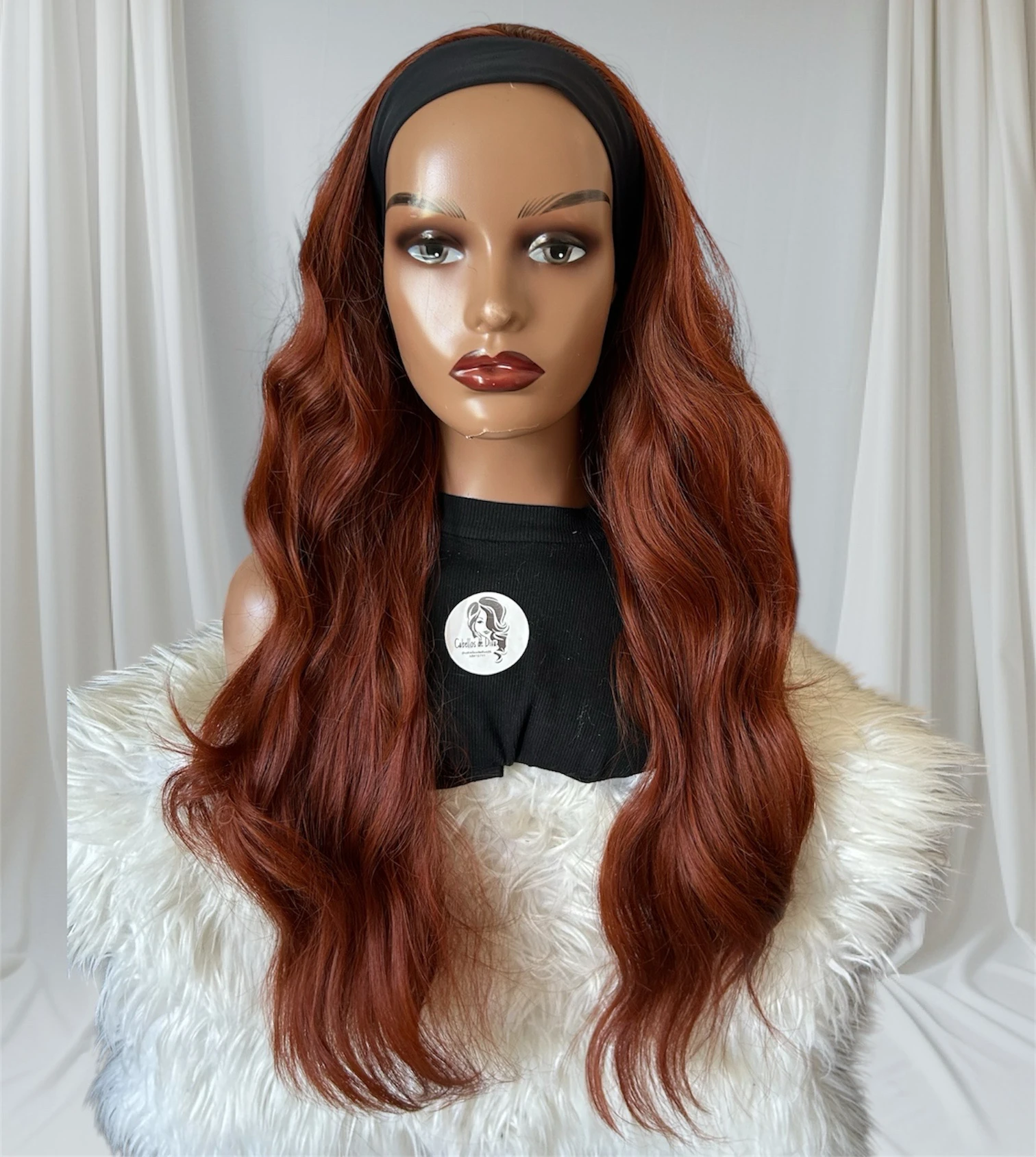 Peluca semi natural Rojo cobrizo de 30” 2