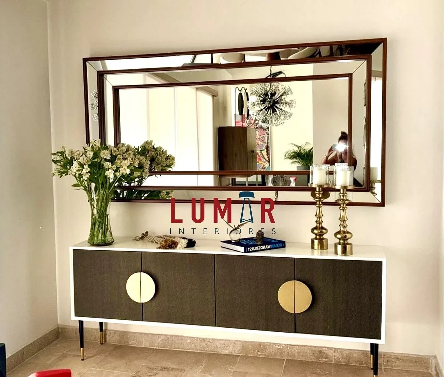 DIAMANTE color Caoba 2x1 metro Espejo 