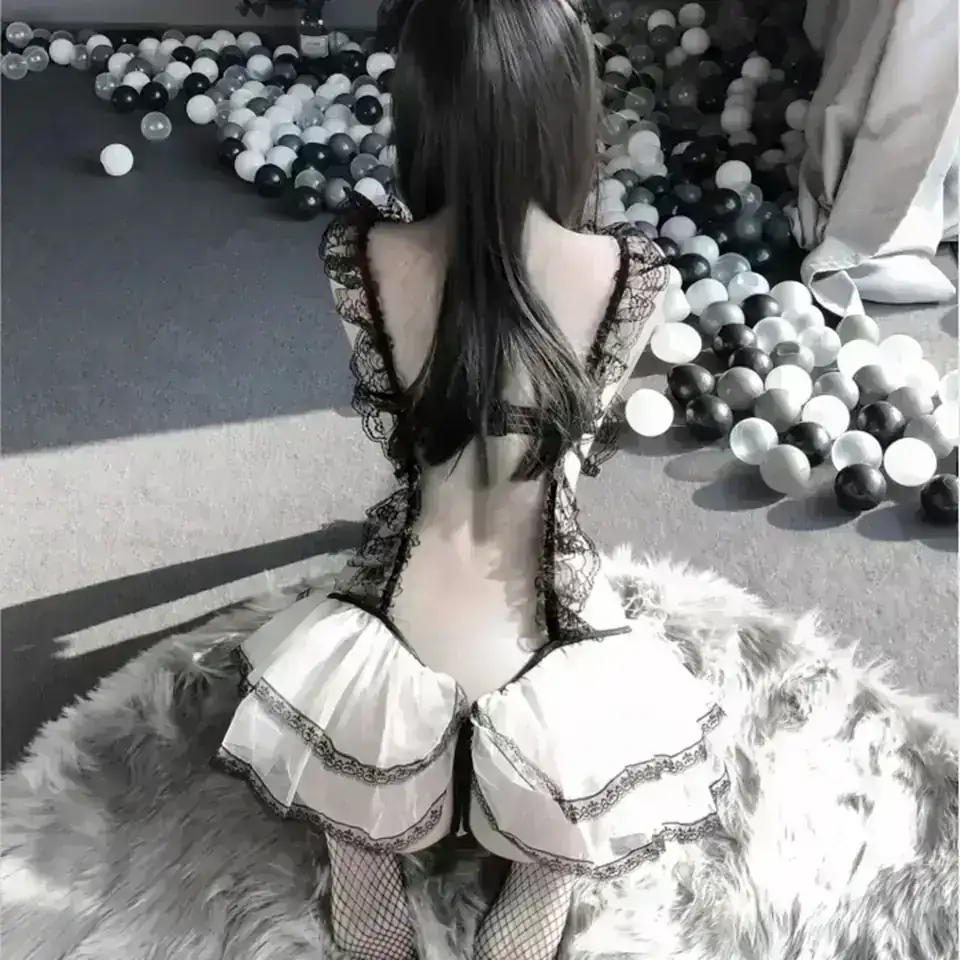 Conjunto maid 2 blanco 4