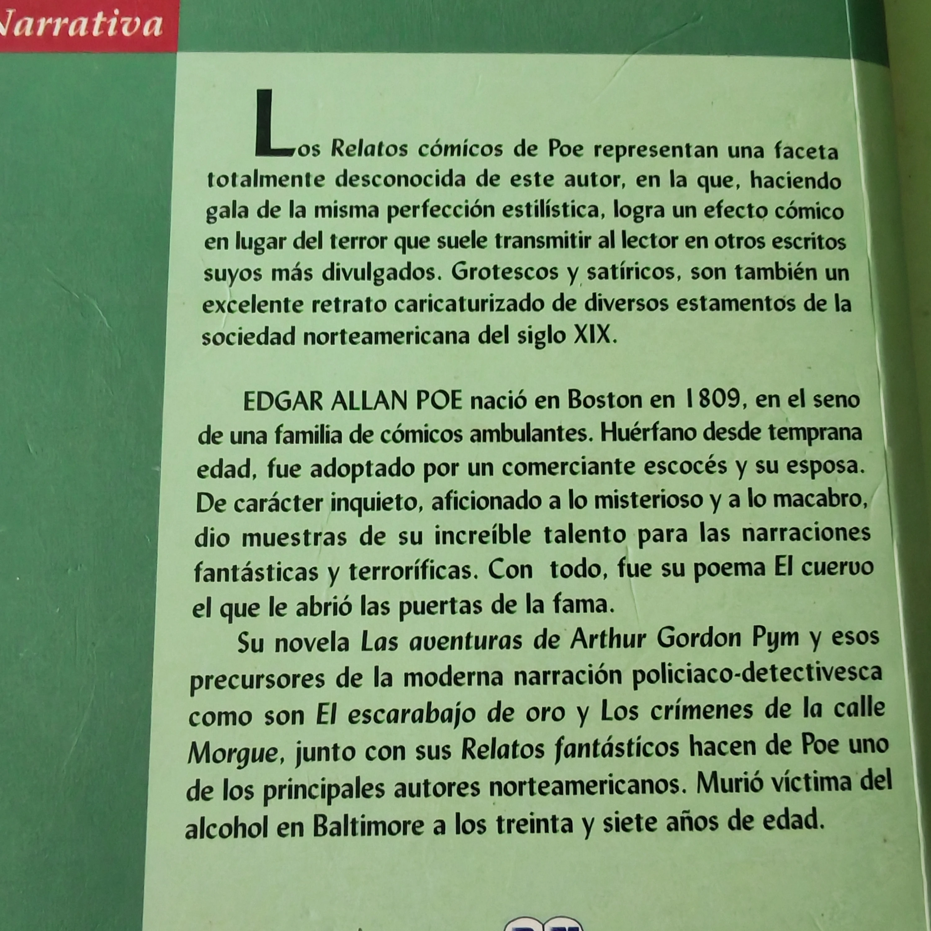 Relatos cómicos, Edgar Allan Poe usado  4
