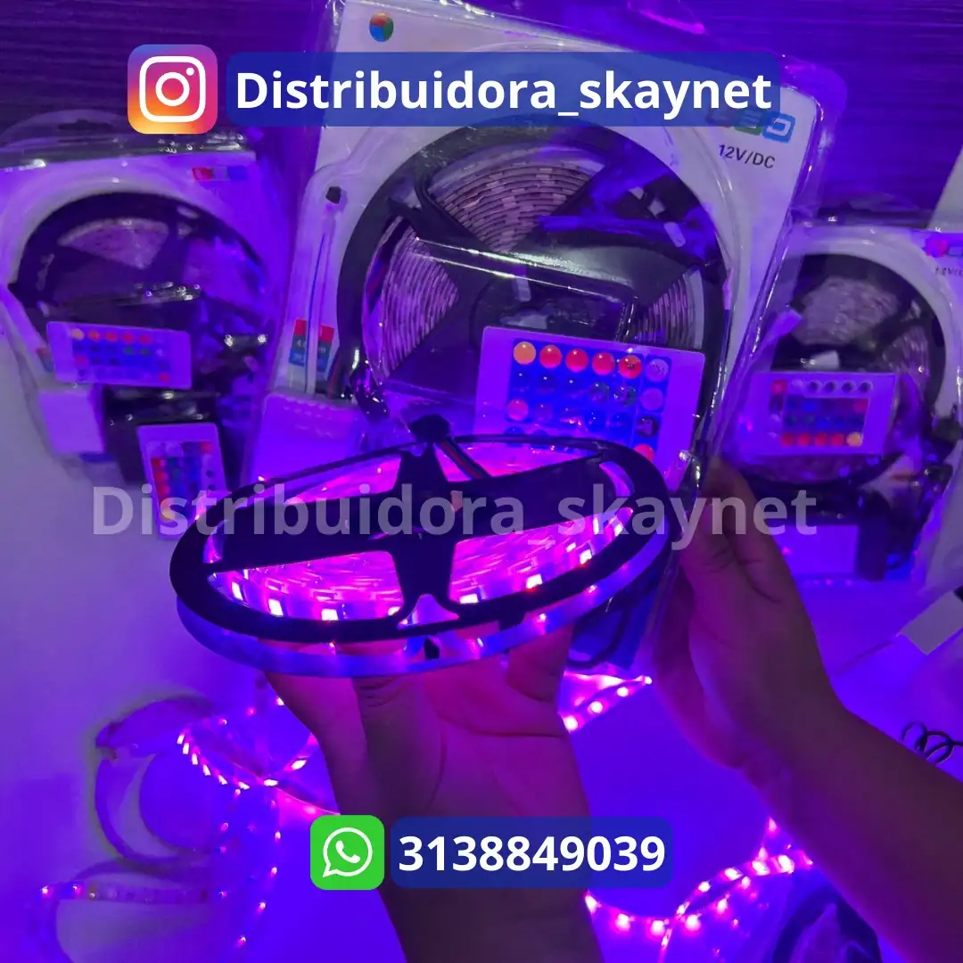 Cinta De Luz Led 5 Metros Tira Multicolor + Control + Cargador 2