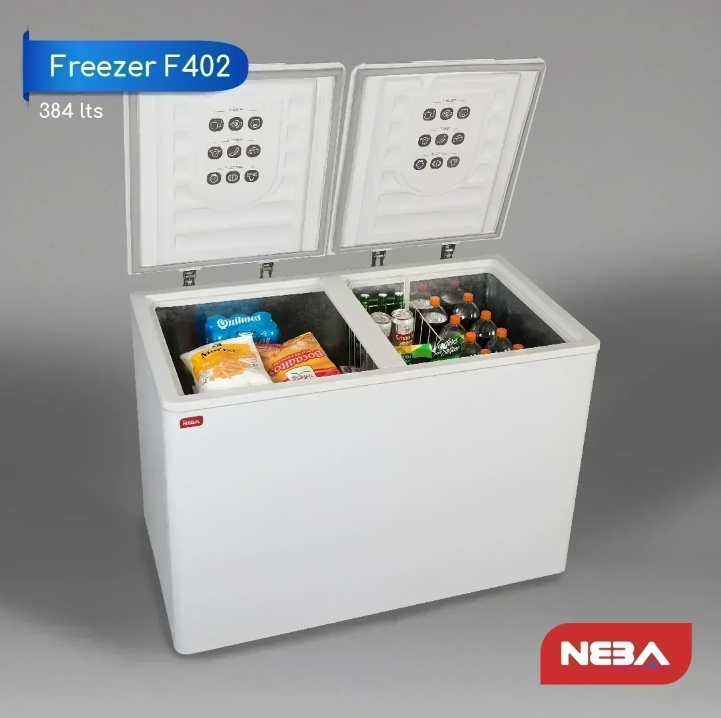 FREEZER NEBA 384L DOBLE TAPA HORIZONTAL