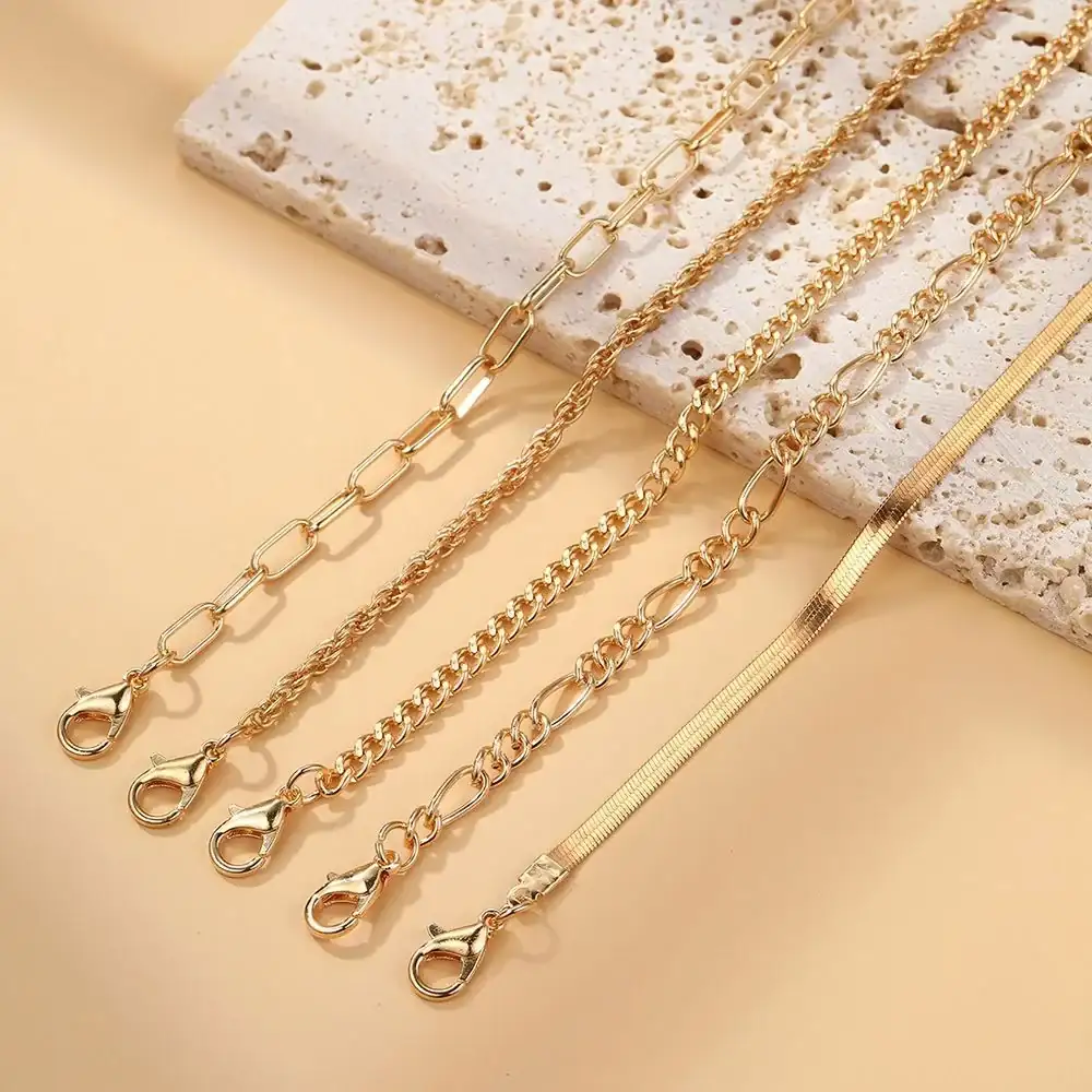 Set x5 Pulseras Asseni Dorados REF: G11 3