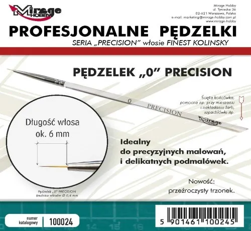 PINCEL MIRAGE PRECISION KOLINSKY nro. 0 (el más fino) - 100024