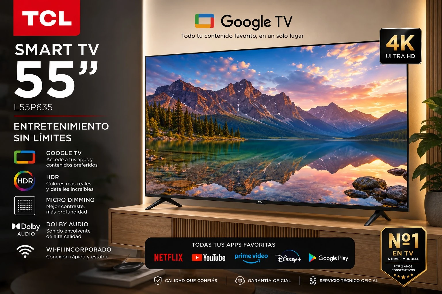 Smart Tv TCL 55" 