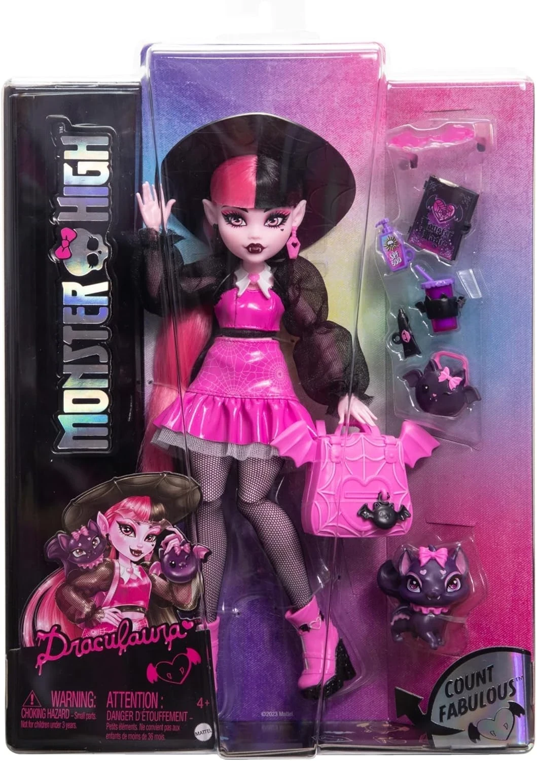  Muñeca Draculaura de Monster High con mascota Murciélago 2
