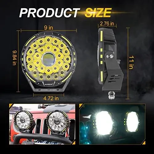 Auxbeam Luces antiniebla 9" par 3