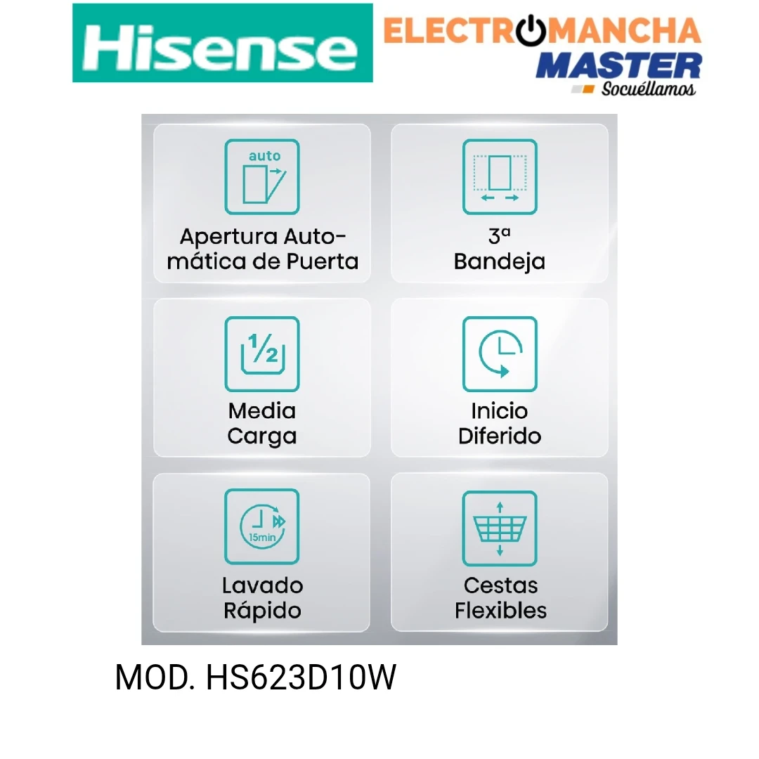 LAVAVAJILLAS HISENSE HS623D10W 3 BANDEJA BLANCO D 3